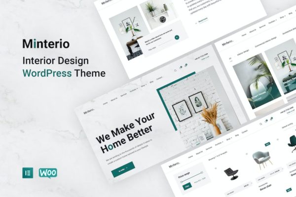 Thème Elementor de design d'intérieur WordPress - Menterio