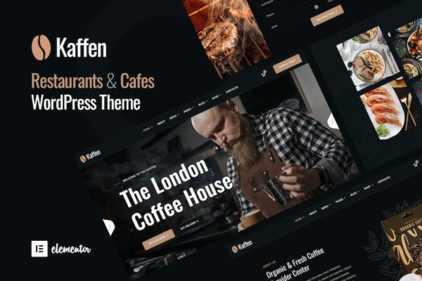 Thème WordPress Elementor pour café et restaurant - Kaffen