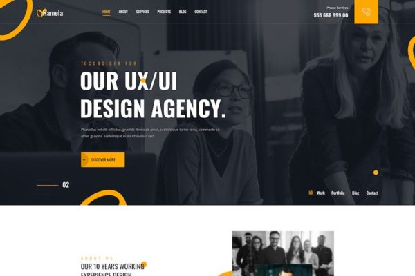 thème WordPress pour les services d'agence numérique - Hamela