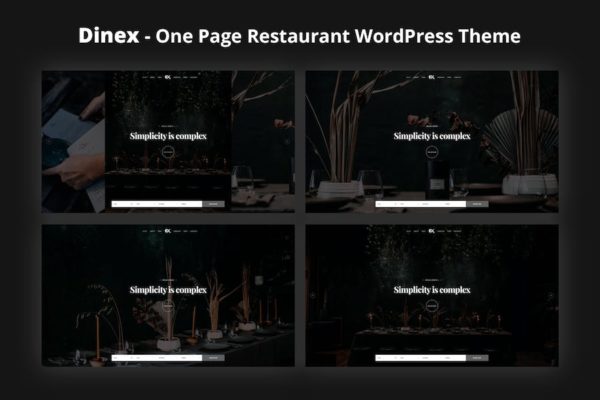 Thème WordPress d'une page pour restaurant - Dinex