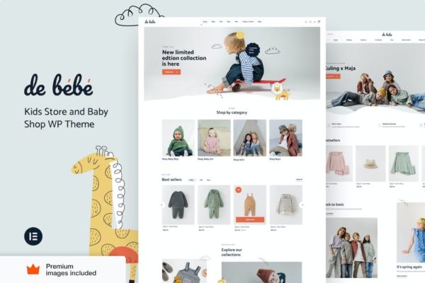 Thème Boutique pour bébés et enfants Elementor Pro - Debebe