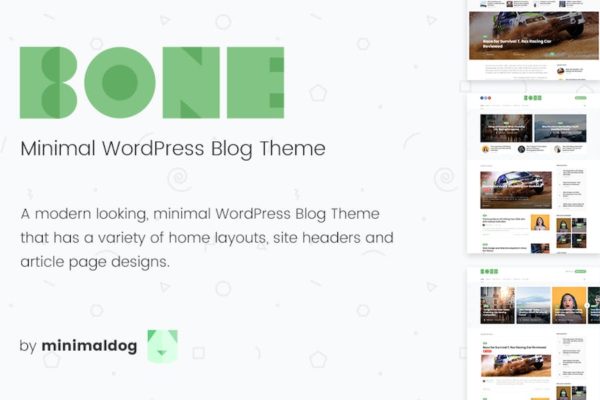 Thème de blog WordPress minimal et propre - Bone