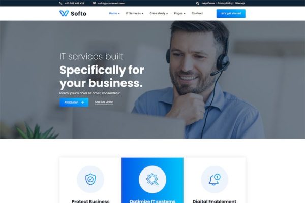 Thème WordPress pour solutions et services informatiques - Softo