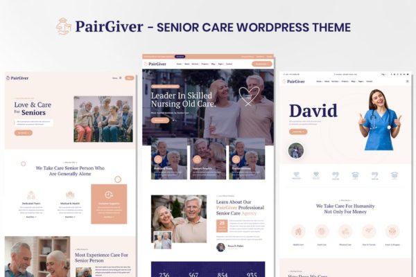 Thème WordPress pour les soins aux personnes âgées - PairGiver