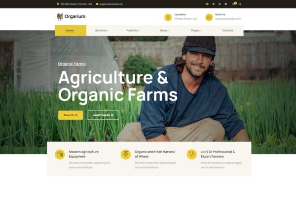 Thème WordPress pour agriculture et agriculture biologique - Orgarium