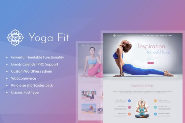 Thème WordPress pour Sports, Fitness et Gym - Yoga Fit