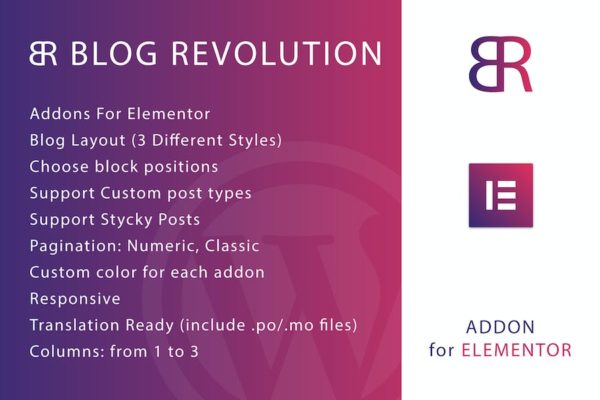 Blog Revolution pour Elementor WordPress Plugiciels