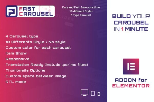 Plugiciels WordPress Carrousel rapide pour Elementor