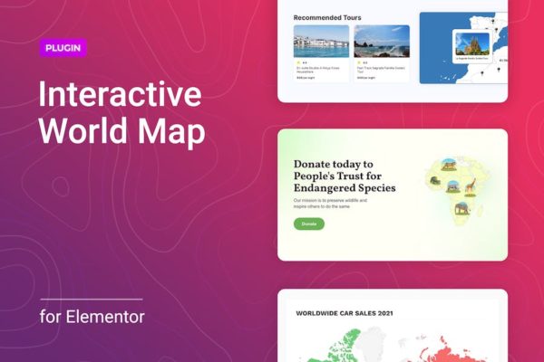 Carte du monde interactive pour Elementor