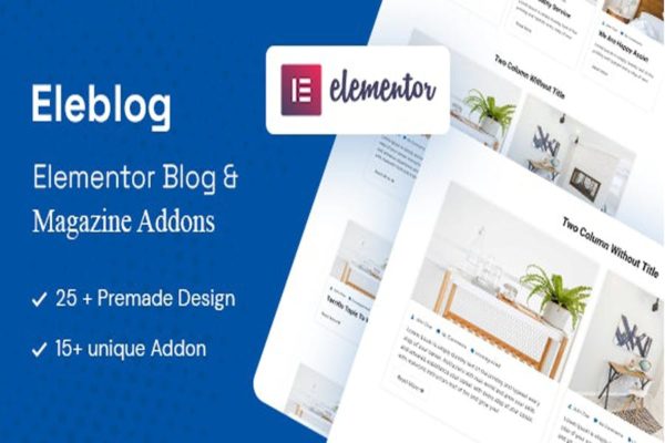 Compléments pour journaux, magazines et blogs Elementor