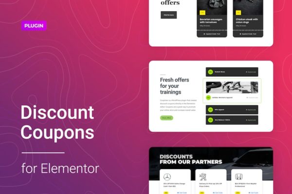 Coupons de réduction pour Elementor