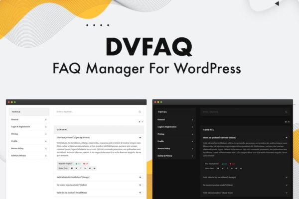 Plugiciels avancé de FAQ WordPress FAQ DV