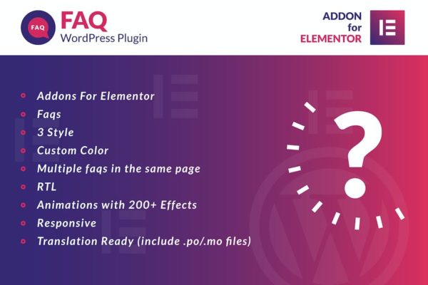 FAQ pour Elementor WordPress Plugiciels