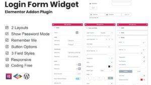 Formulaire de connexion Widget Elementor Addon Plugiciels