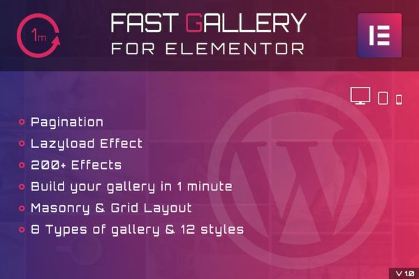 Galerie rapide pour Elementor WordPress Plugiciels