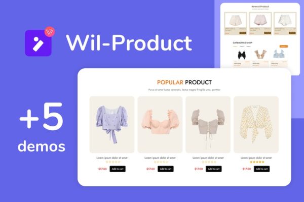 Grille et curseur des produits Wiloke WooCommerce