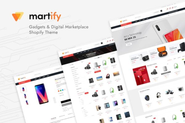 Thème Shopify pour le marché numérique Martify