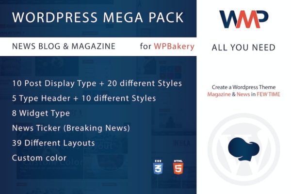Blog Mega Pack Wordpress pour WPBakery, Actualités