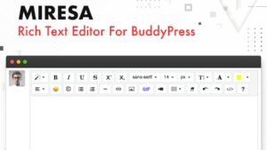 Éditeur de texte enrichi WordPress pour BuddyPress Miresa