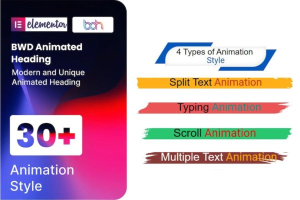 Module complémentaire BWD Animated Heading pour Elementor