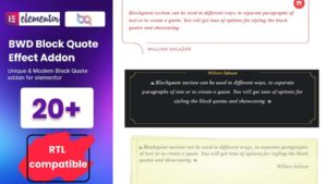 Module complémentaire Block Quote pour Elementor