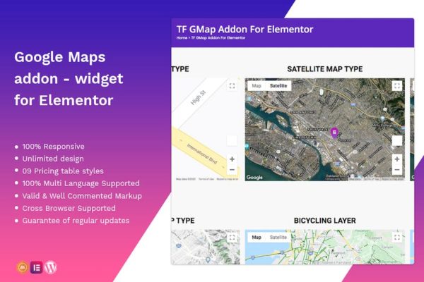 Module complémentaire Google Maps — widget pour Elementor