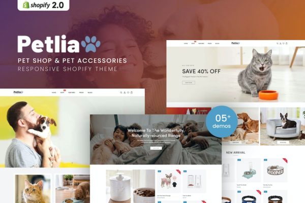 Thème Shopify pour animalerie et accessoires pour animaux de compagnie - Petlia
