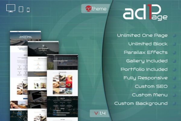 Plugiciels Wordpress de Parallax One Page Builder