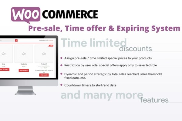 vente WooCommerce, offre de temps et système expirant Pré