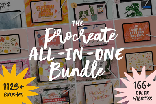 Bundle 1123 Fonts & Brushes & Palettes pour Procreate