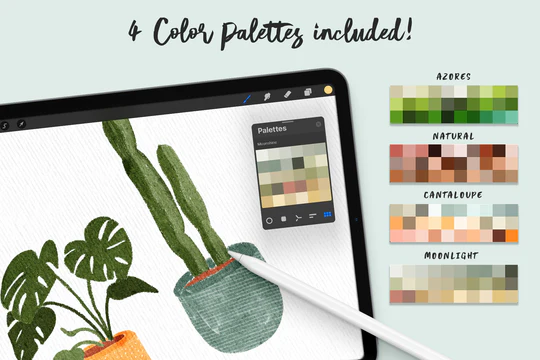 Bundle 1123 Fonts & Brushes & Palettes pour Procreate